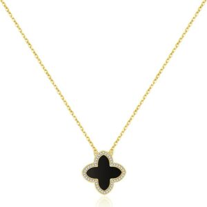 14K Gold Plated Four Leaf Clover Necklace